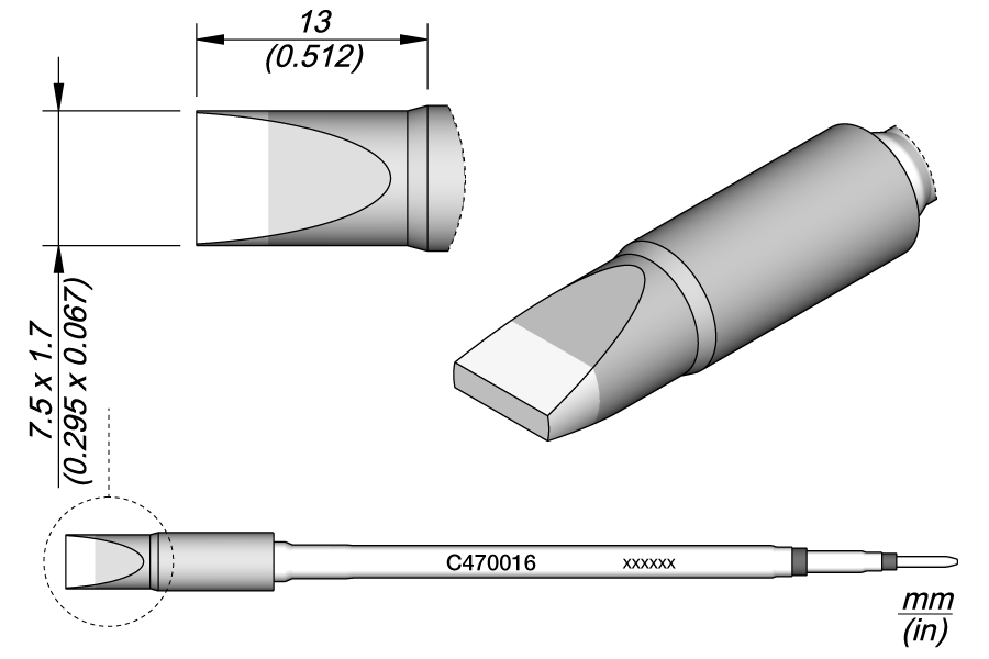C470016 - Chisel Cartridge 7.5 x 1.7
